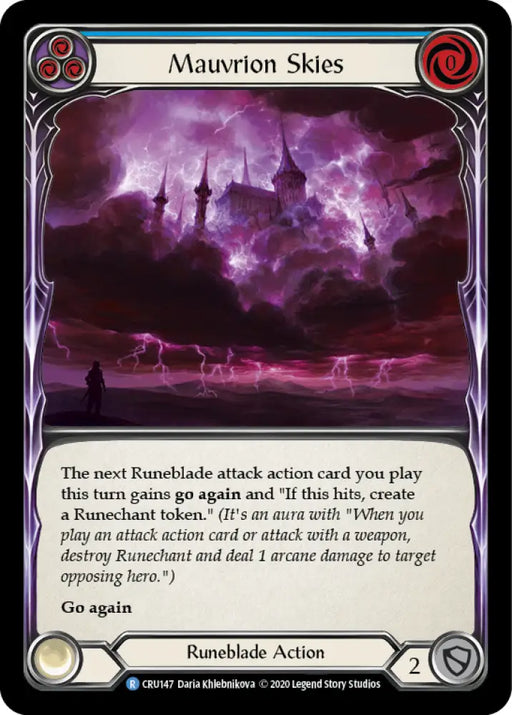 Mauvrion Skies (Blue) [Crucible of War 1st Edition] 1st Edition Normal - Flesh And Blood Single