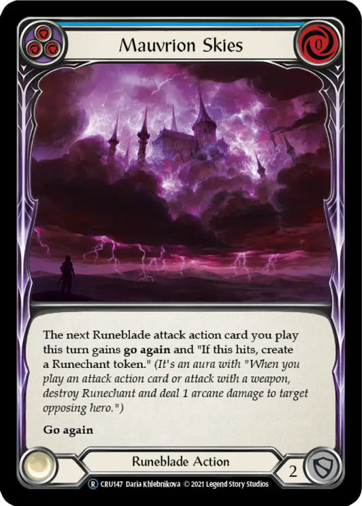Mauvrion Skies (Blue) [Crucible of War Unlimited] Unlimited Rainbow Foil - Flesh And Blood Single