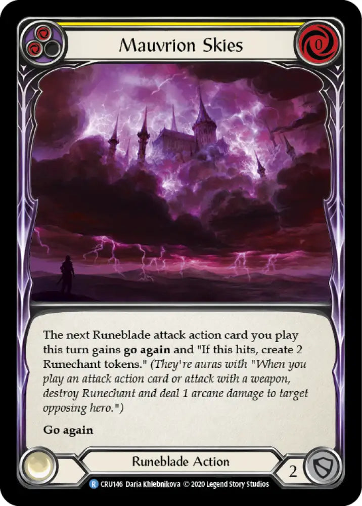 Mauvrion Skies (Yellow) [Crucible of War 1st Edition] 1st Edition Normal - Flesh And Blood Single