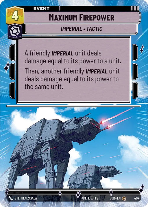 Maximum Firepower (Hyperspace) (494) [Spark of Rebellion] - Star Wars: Unlimited Single