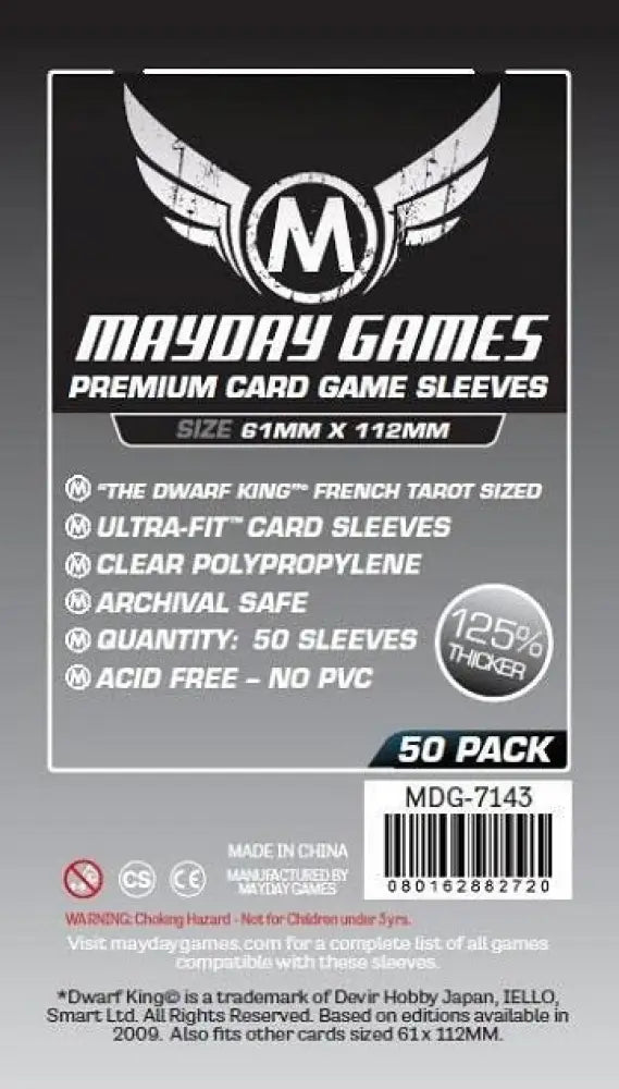 Mayday Premium Magnum Dwarf King Platinum Sleeves 61mm x 112mm 50ct - Accessoire