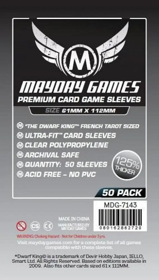 Mayday Premium Magnum Dwarf King Platinum Sleeves 61mm x 112mm 50ct - Accessoire