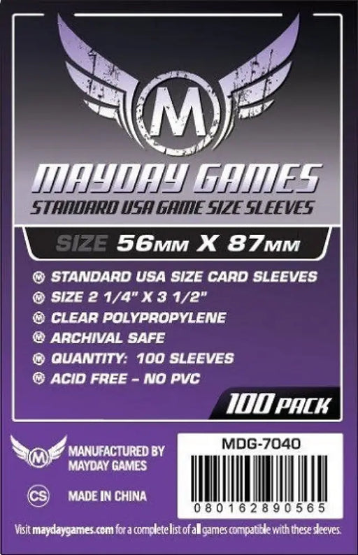 Mayday Standard USA Sleeves 56mm x 87mm 100ct - Accessoire