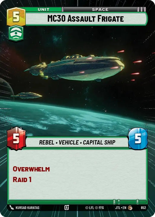 MC30 Assault Frigate (Hyperspace Foil) (852) [Jump to Lightspeed] - Star Wars: Unlimited Single