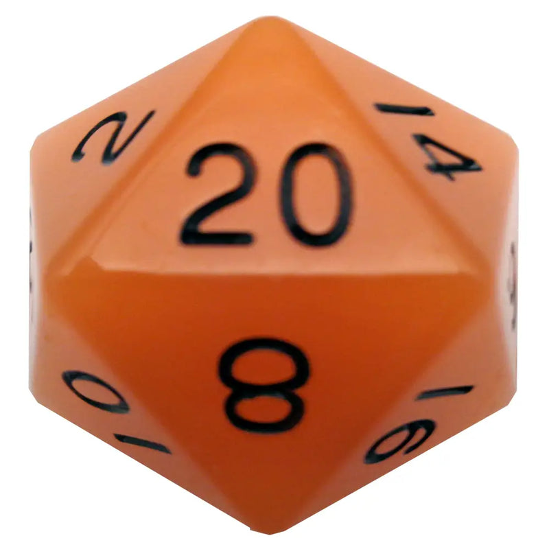 MDG Mega Acrylic Dice d20 Glow Orange Black 35mm - Accessoire