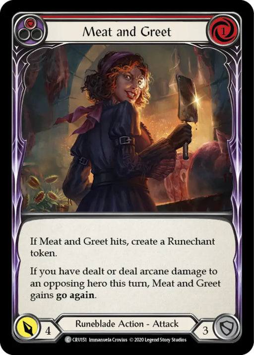 Meat and Greet (Red) [Crucible of War 1st Edition] 1st Edition Rainbow Foil - Flesh And Blood Single