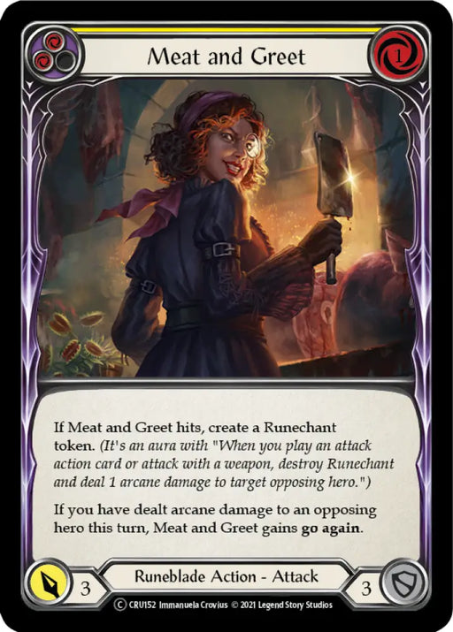 Meat and Greet (Yellow) [Crucible of War Unlimited] Unlimited Rainbow Foil - Flesh And Blood Single