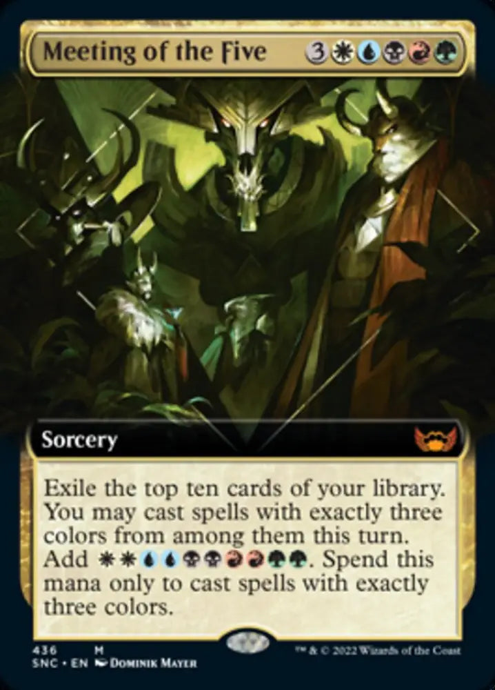 Meeting of the Five (Extended Art) [Streets of New Capenna] - MTG Single