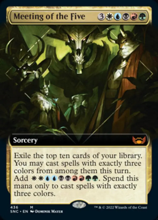Meeting of the Five (Extended Art) [Streets of New Capenna] - MTG Single
