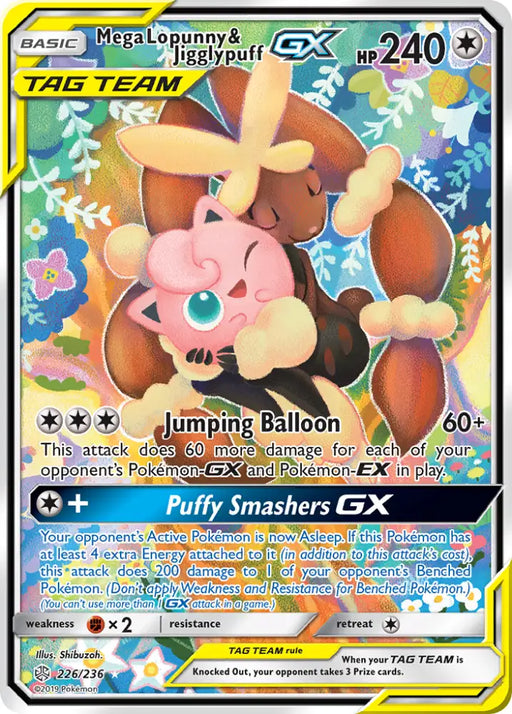 Mega Lopunny & Jigglypuff GX (226/236) [Sun & Moon: Cosmic Eclipse] - Pokemon Single