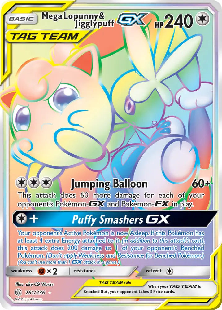 Mega Lopunny & Jigglypuff GX (261/236) [Sun & Moon: Cosmic Eclipse] - Pokemon Single