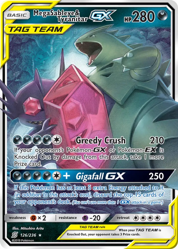 Mega Sableye & Tyranitar GX (126/236) [Sun & Moon: Unified Minds] - Pokemon Single