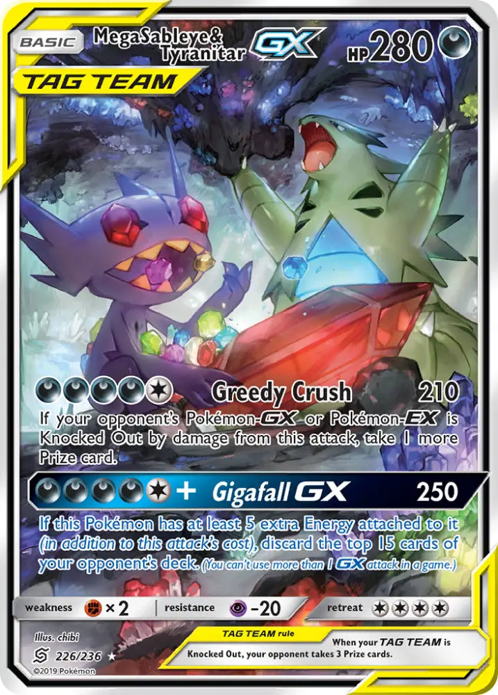 Mega Sableye & Tyranitar GX (226/236) [Sun & Moon: Unified Minds] - Pokemon Single
