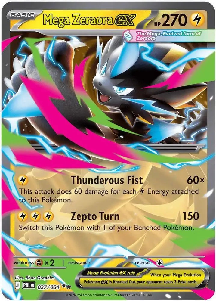 Mega Zeraora ex - 027/084 [ME05: Pitch Black]