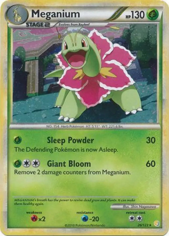Meganium (26/123) (Cracked Ice Holo) [HeartGold & SoulSilver: Base Set] - Pokemon Single