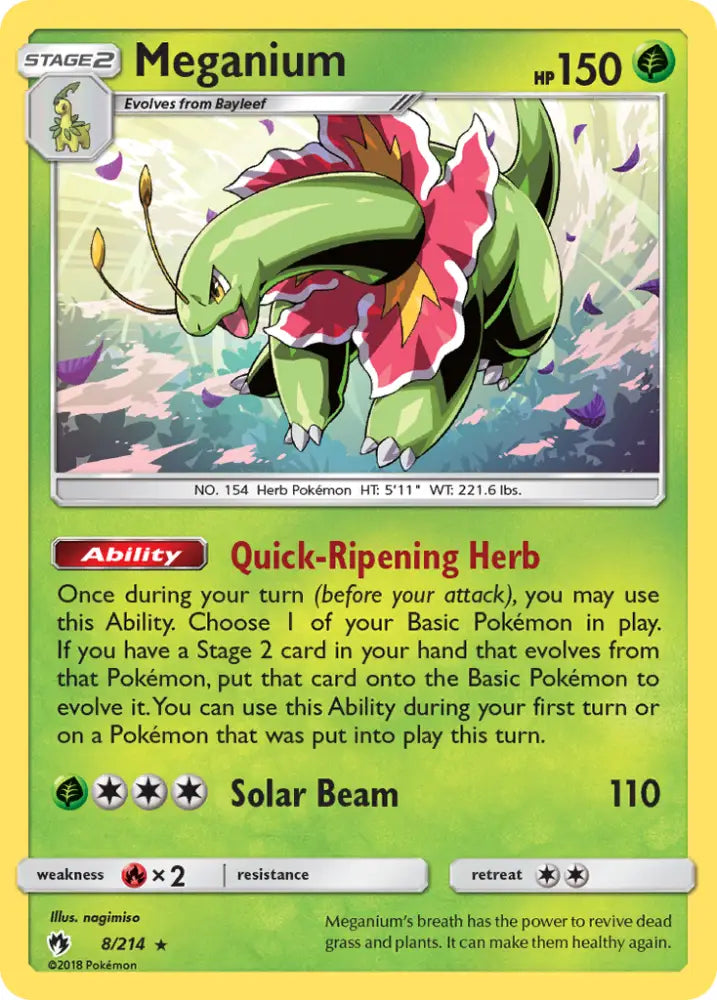 Meganium (8/214) [Sun & Moon: Lost Thunder] - Pokemon Single