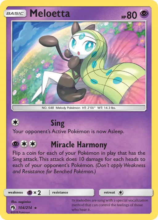 Meloetta (104/214) [Sun & Moon: Lost Thunder] - Pokemon Single