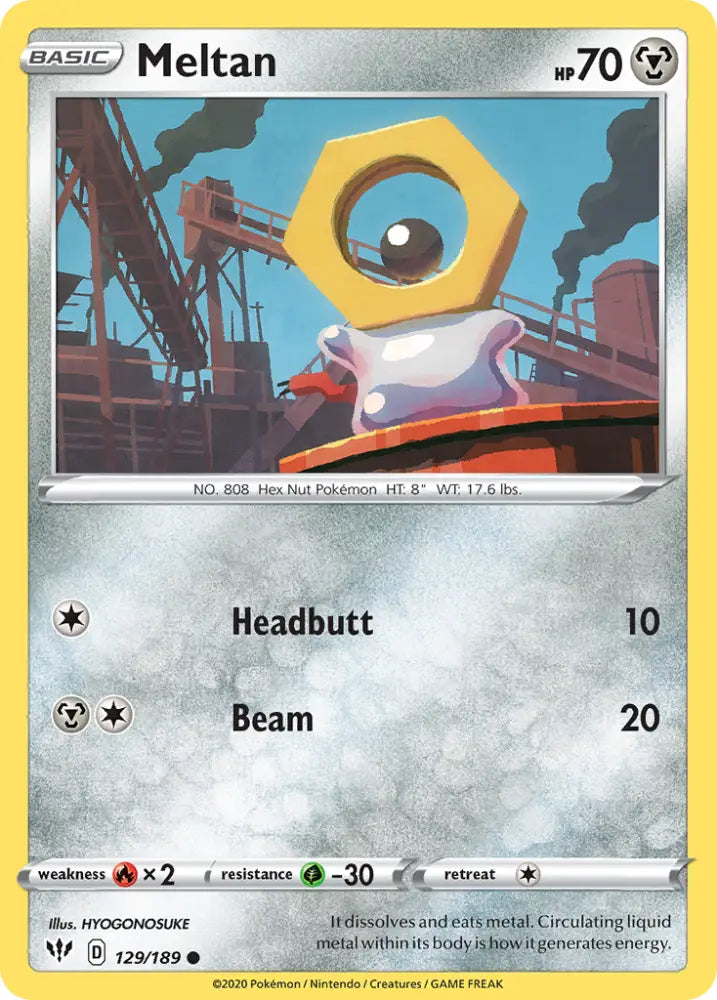 Meltan (129/189) [Sword & Shield: Darkness Ablaze] - Pokemon Single