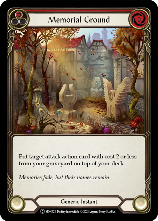 Memorial Ground (Red) [Monarch Unlimited] Unlimited Rainbow Foil - Flesh And Blood Single