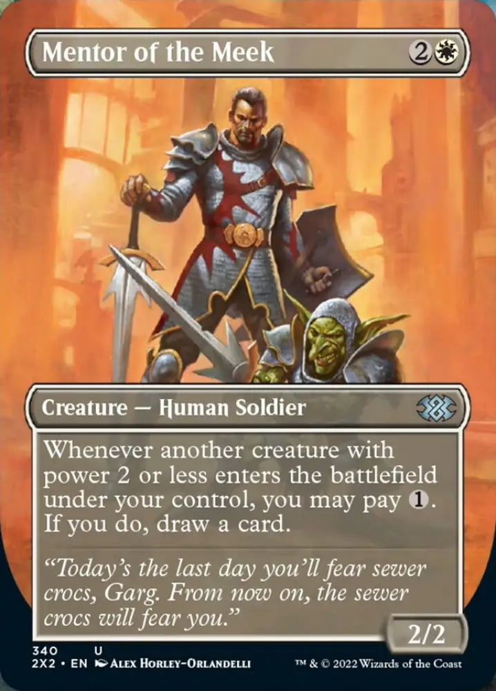 Mentor of the Meek (Borderless Alternate Art) [Double Masters 2022] - MTG Single