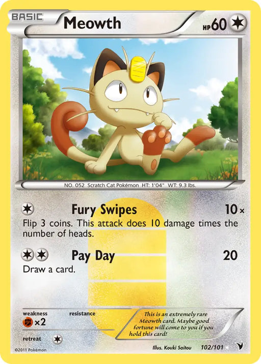 Meowth (102/101) [Black & White: Noble Victories] - Pokemon Single