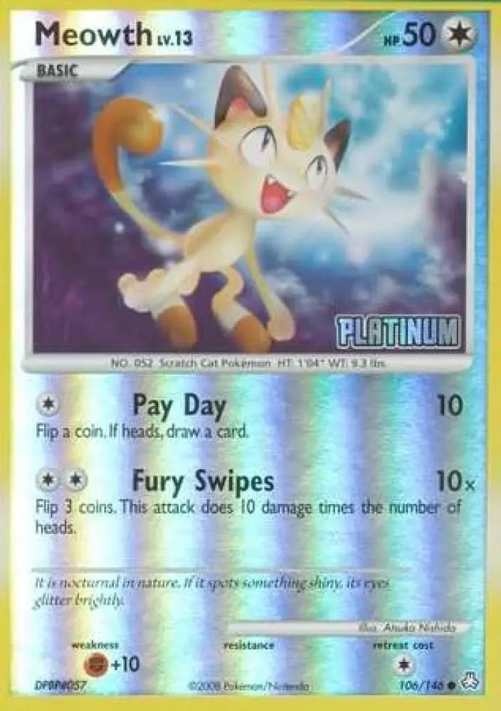 Meowth (106/146) [Burger King Promos: 2009 Collection] - Pokemon Single