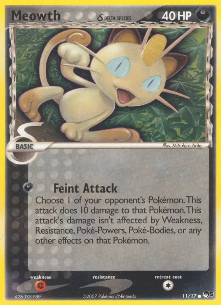Meowth (11/17) (Delta Species) [POP Series 5] - Pokemon Single