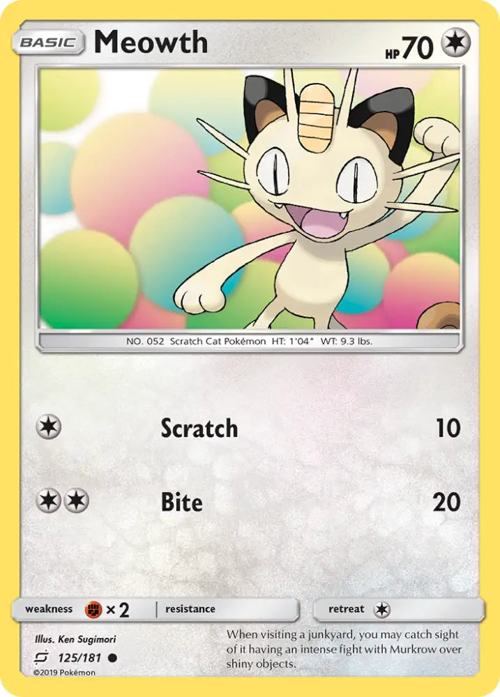 Meowth (125/181) [Sun & Moon: Team Up] - Pokemon Single