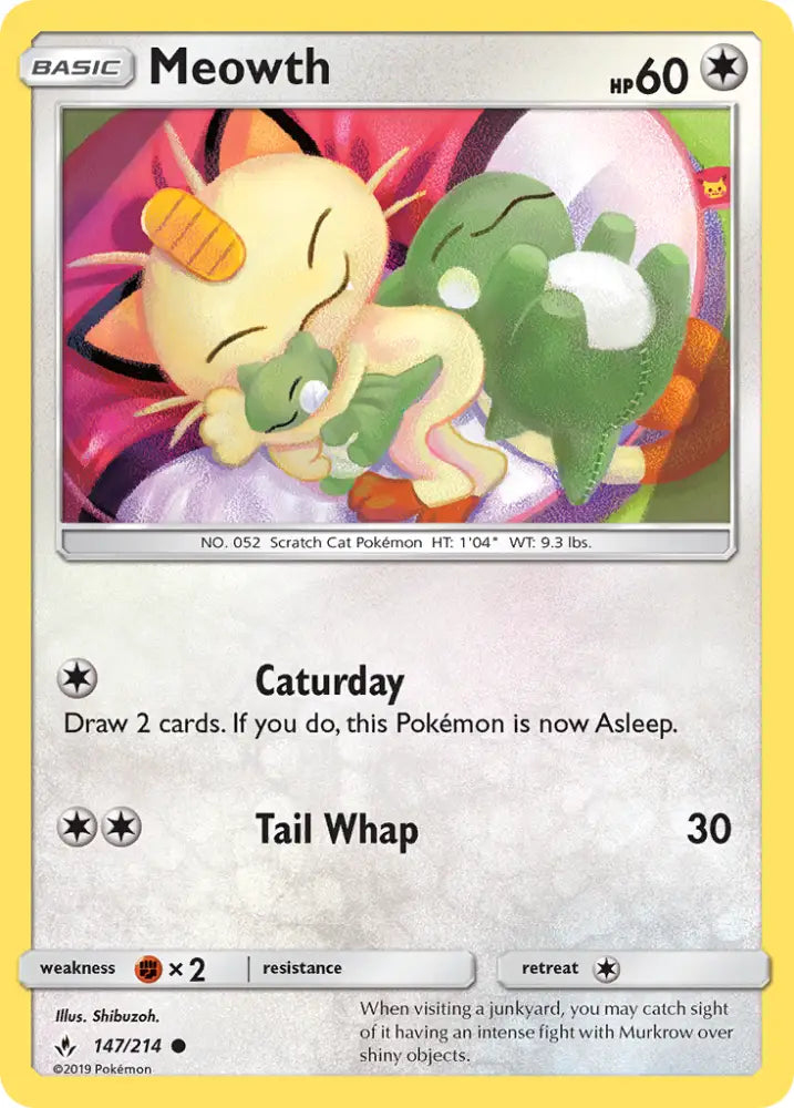 Meowth (147/214) [Sun & Moon: Unbroken Bonds] - Pokemon Single
