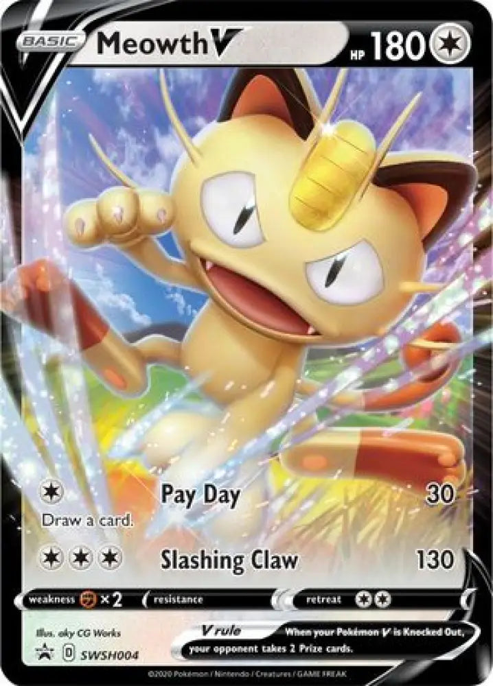 Meowth V (SWSH004) [Sword & Shield: Black Star Promos] - Pokemon Single