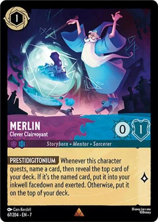 Merlin - Clever Clairvoyant (67/204) [Archazia’s Island] - Lorcana Single