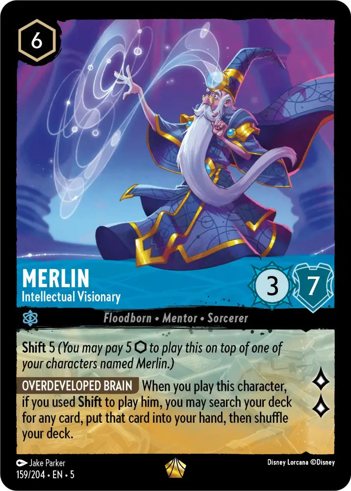 Merlin - Intellectual Visionary (159/204) [Shimmering Skies] - Lorcana Single