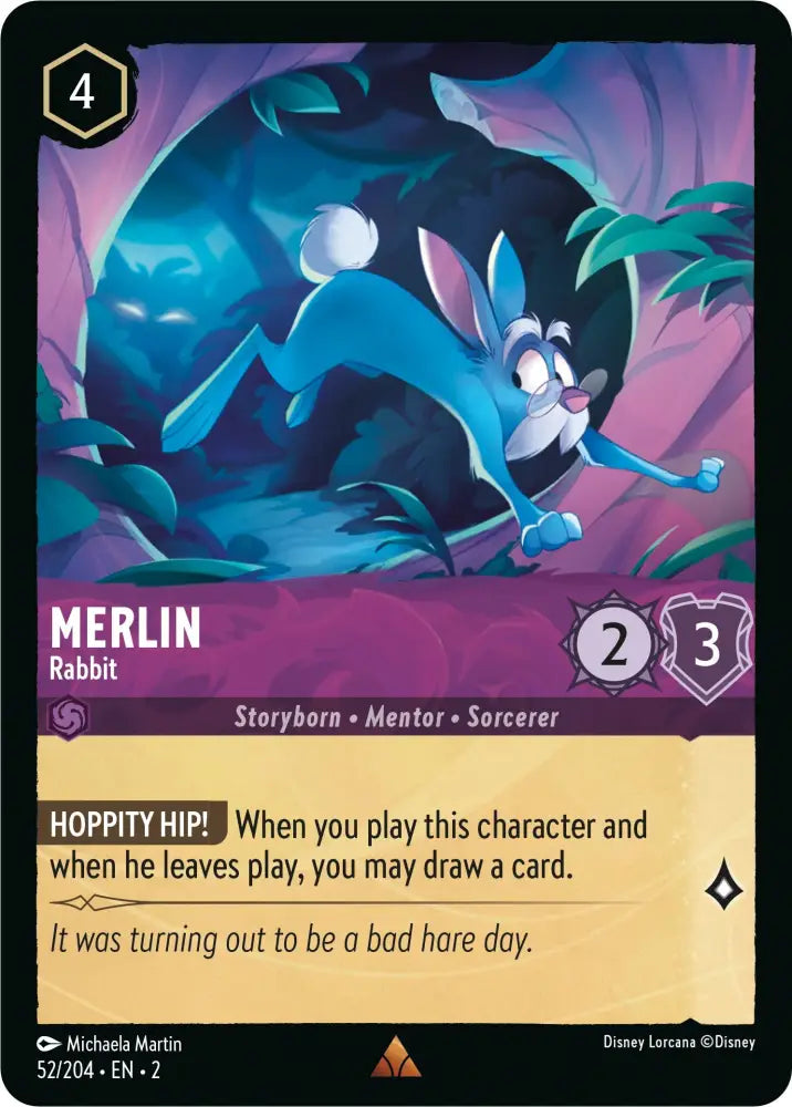 Merlin - Rabbit (52/204) [Rise of the Floodborn] - Lorcana Single