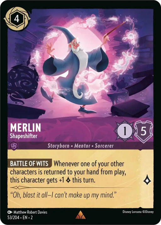 Merlin - Shapeshifter (53/204) [Rise of the Floodborn] - Lorcana Single