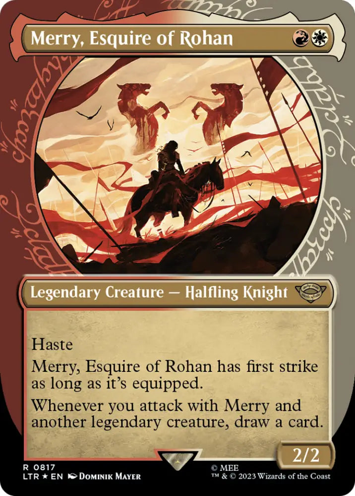 Merry Esquire of Rohan (Showcase) (Surge Foil) [The Lord of the Rings: Tales of Middle-Earth] - MTG Single