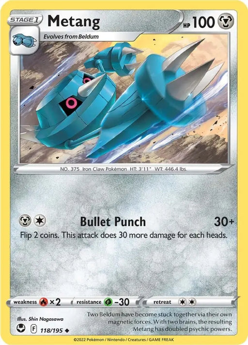 Metang (118/195) [Sword & Shield: Silver Tempest] - Pokemon Single