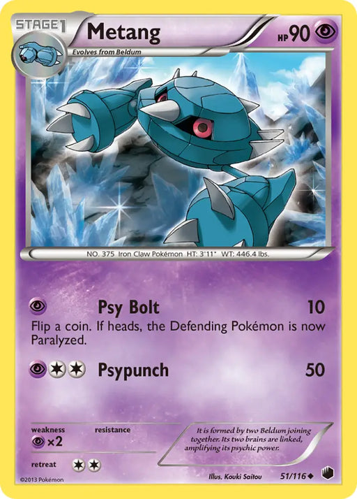 Metang (51/116) [Black & White: Plasma Freeze] - Pokemon Single