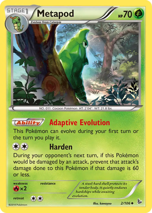 Metapod (2/106) [XY: Flashfire] - Pokemon Single