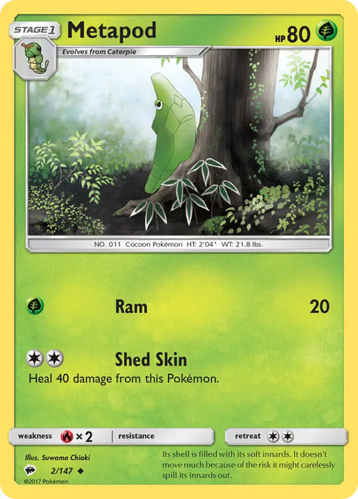 Metapod (2/147) [Sun & Moon: Burning Shadows] - Pokemon Single
