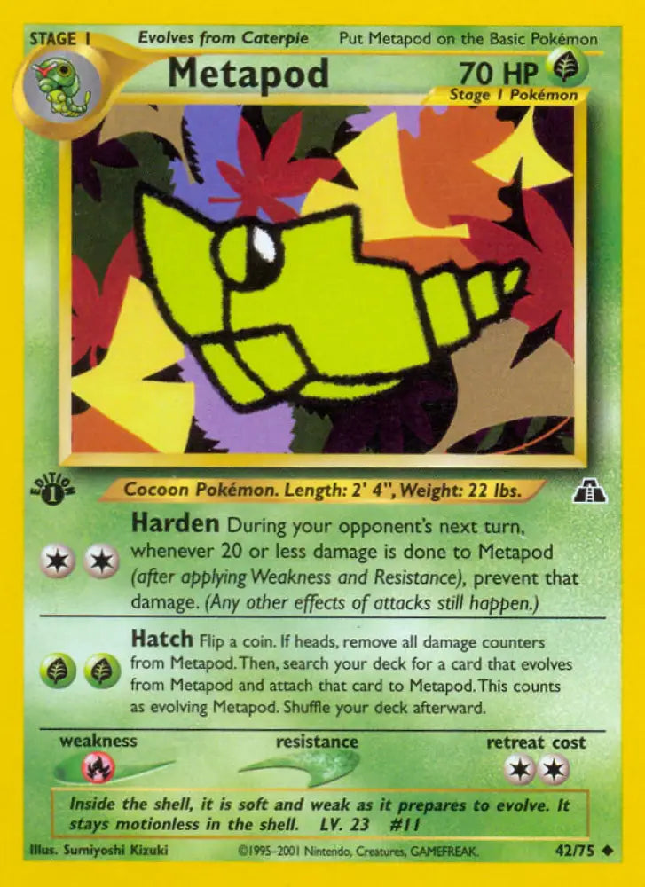 Metapod (42/75) [Neo Discovery 1st Edition] - Pokemon Single
