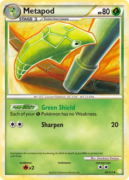 Metapod (46/123) [HeartGold & SoulSilver: Base Set] - Pokemon Single