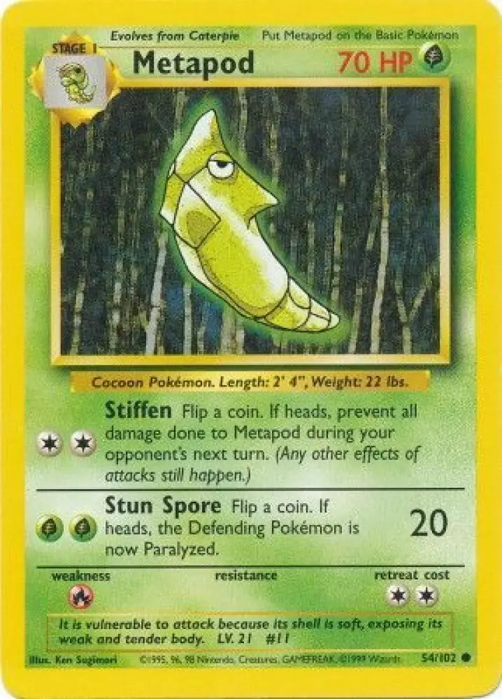 Metapod (54/102) [Base Set Unlimited] - Pokemon Single