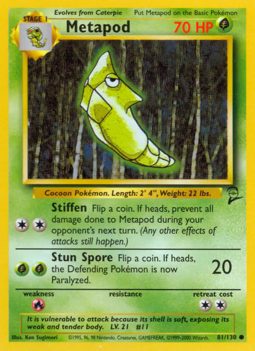 Metapod (81/130) [Base Set 2] - Pokemon Single