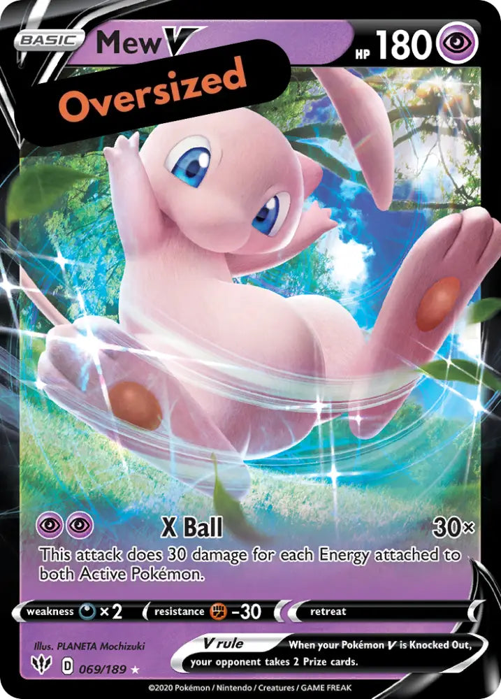 Mew V (069/189) (Jumbo Card) [Sword & Shield: Darkness Ablaze] - Pokemon Single