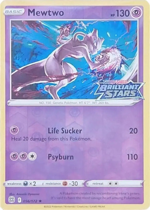Mewtwo (056/172) (Brilliant Stars Stamped) [Sword & Shield: Brilliant Stars] - Pokemon Single