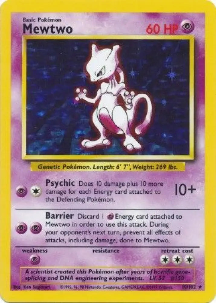 Mewtwo (10/102) [Base Set Unlimited] - Pokemon Single