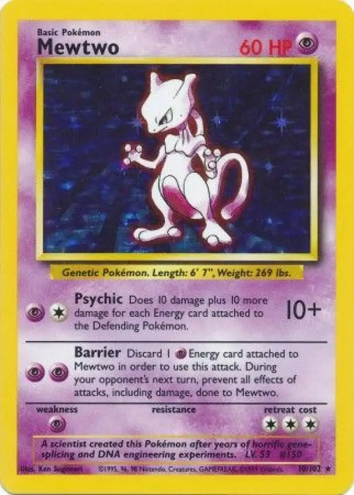 Mewtwo (10/102) [Base Set Unlimited] - Pokemon Single