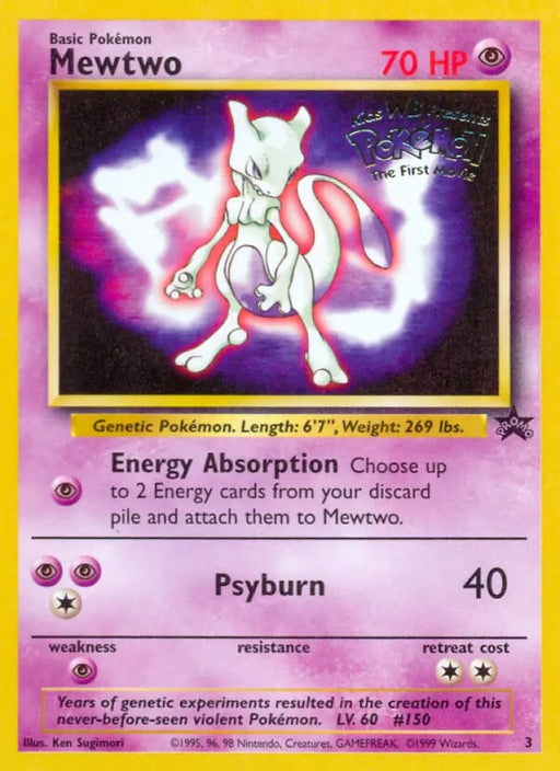 Mewtwo (3) [Wizards of the Coast: Black Star Promos] - Pokemon Single