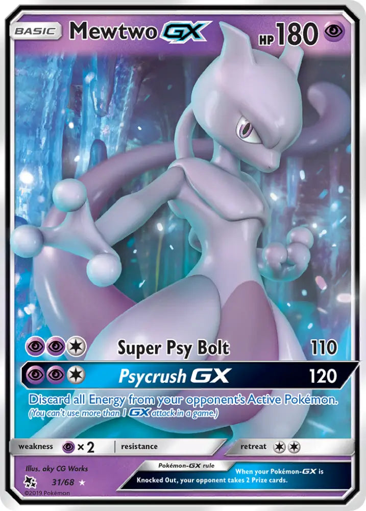 Mewtwo GX (31/68) [Sun & Moon: Hidden Fates] - Pokemon Single