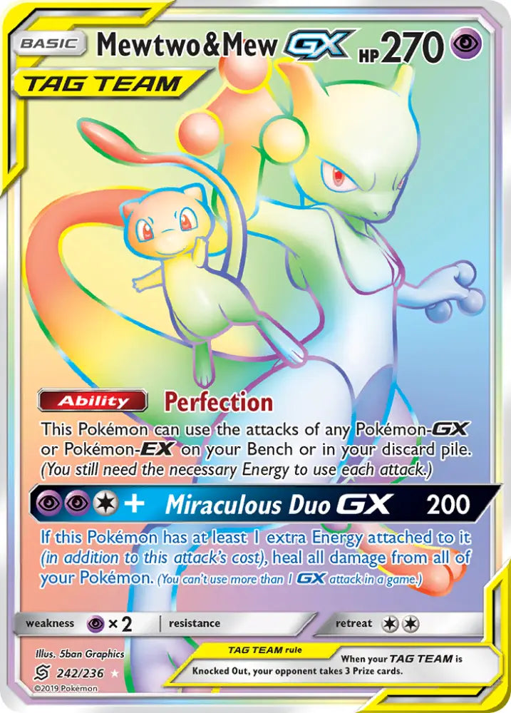 Mewtwo & Mew GX (242/236) [Sun & Moon: Unified Minds] - Pokemon Single